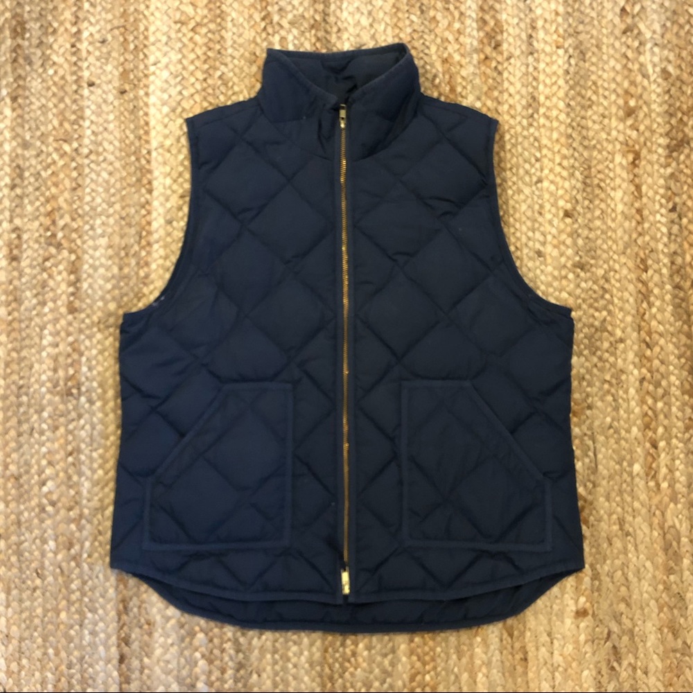 J. Crew Navy Quilted Vest
